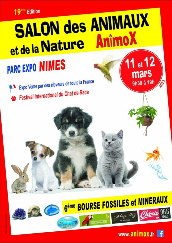 Chat Me Va au salon ANIMOX à Nîmes les 11 et 12 mars 2023